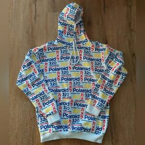 Official Polaroid White Multicolor Hoodie Mens Medium Sweater